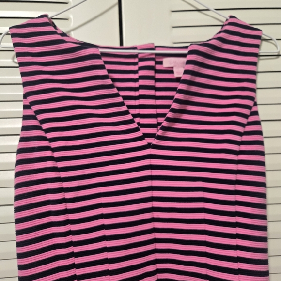 Lilly Pulitzer Brielle Knit Dress Pink &Navy Blue Stripe Size S - Picture 4 of 7